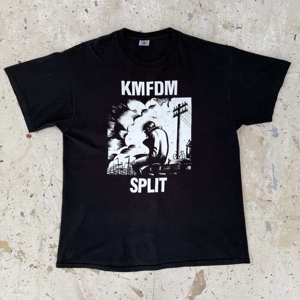 Vintage KMFDM Split Black Graphic T Shirt Men’s XL